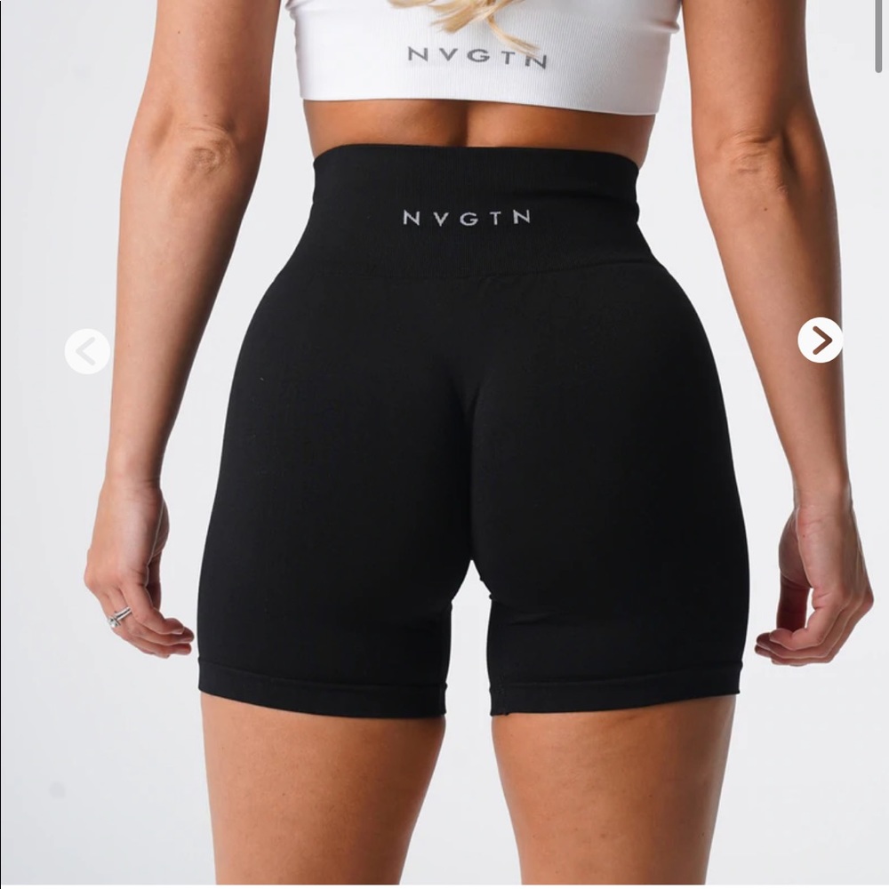 NVGTN Black Solid Seamless Shorts